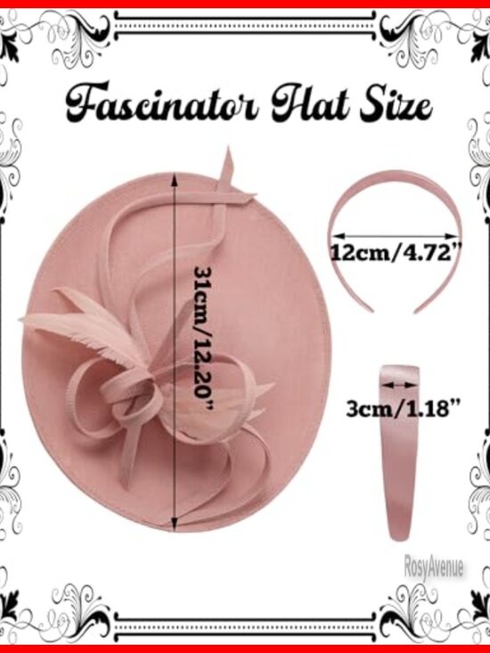 Vintage Feather Fascinator Derby Hat for Women Tea Party Wedding Cocktail main image 5